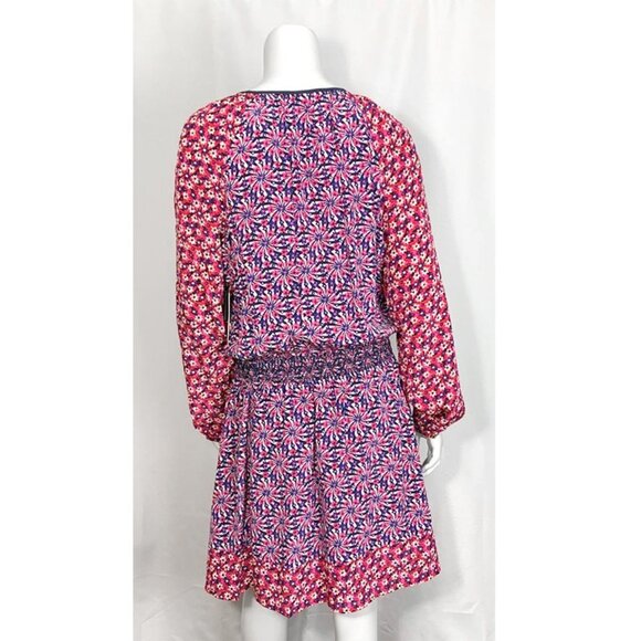 NWT JUICY COUTURE Mixed pattern silk peasant dress - Picture 3 of 9